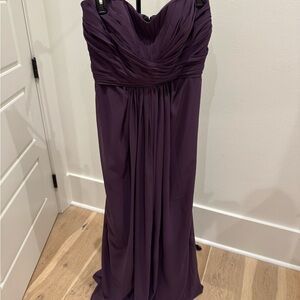 David's Bridal Strapless Purple Dress